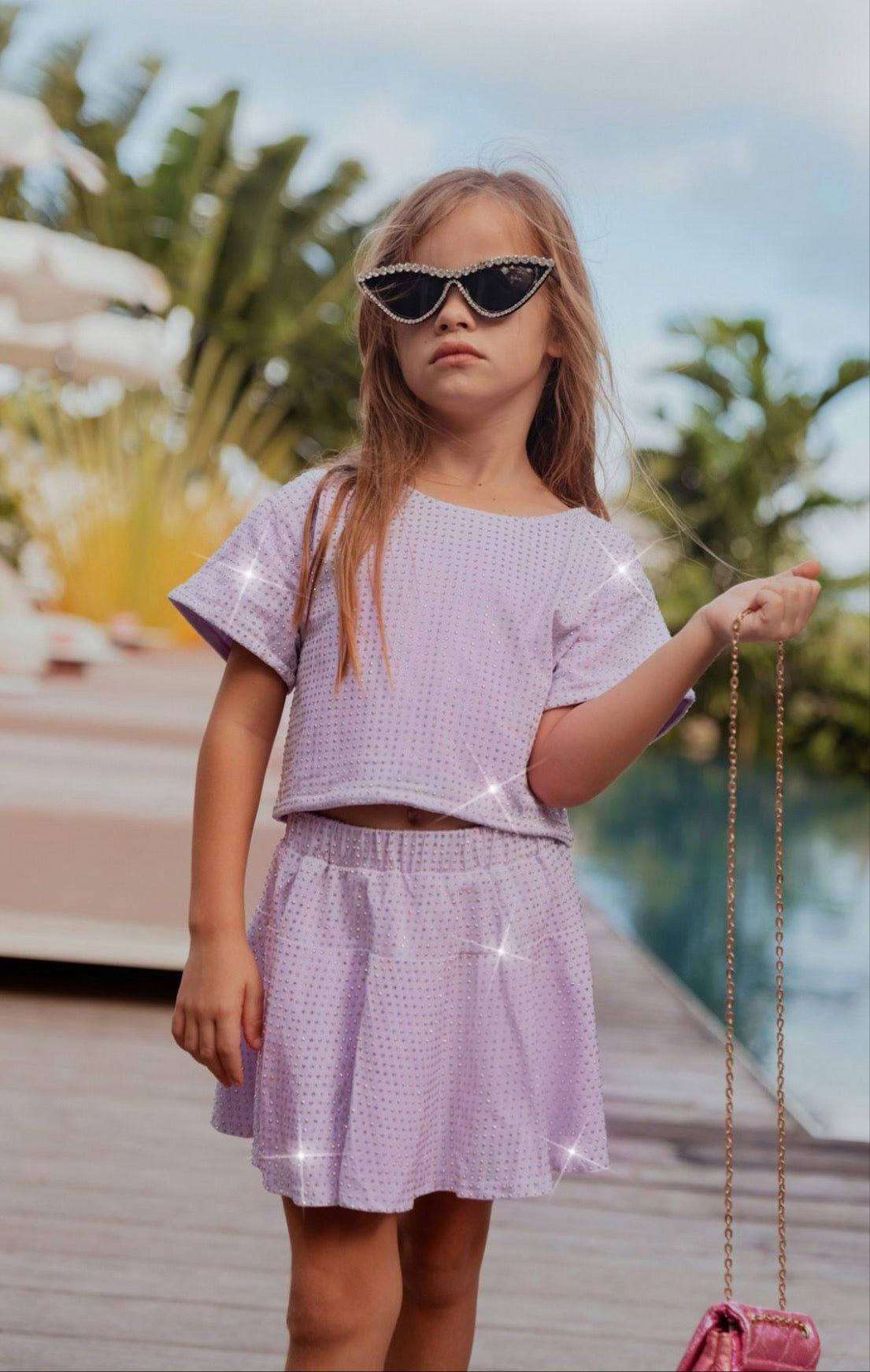 Taylor Crystal 2-Piece Top & Skirt Set