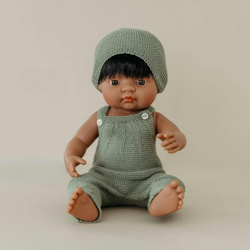 Hispanic Boy Baby Doll with Black Hair - 15"