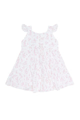 Pink Bunny Toile Ruffle Dress