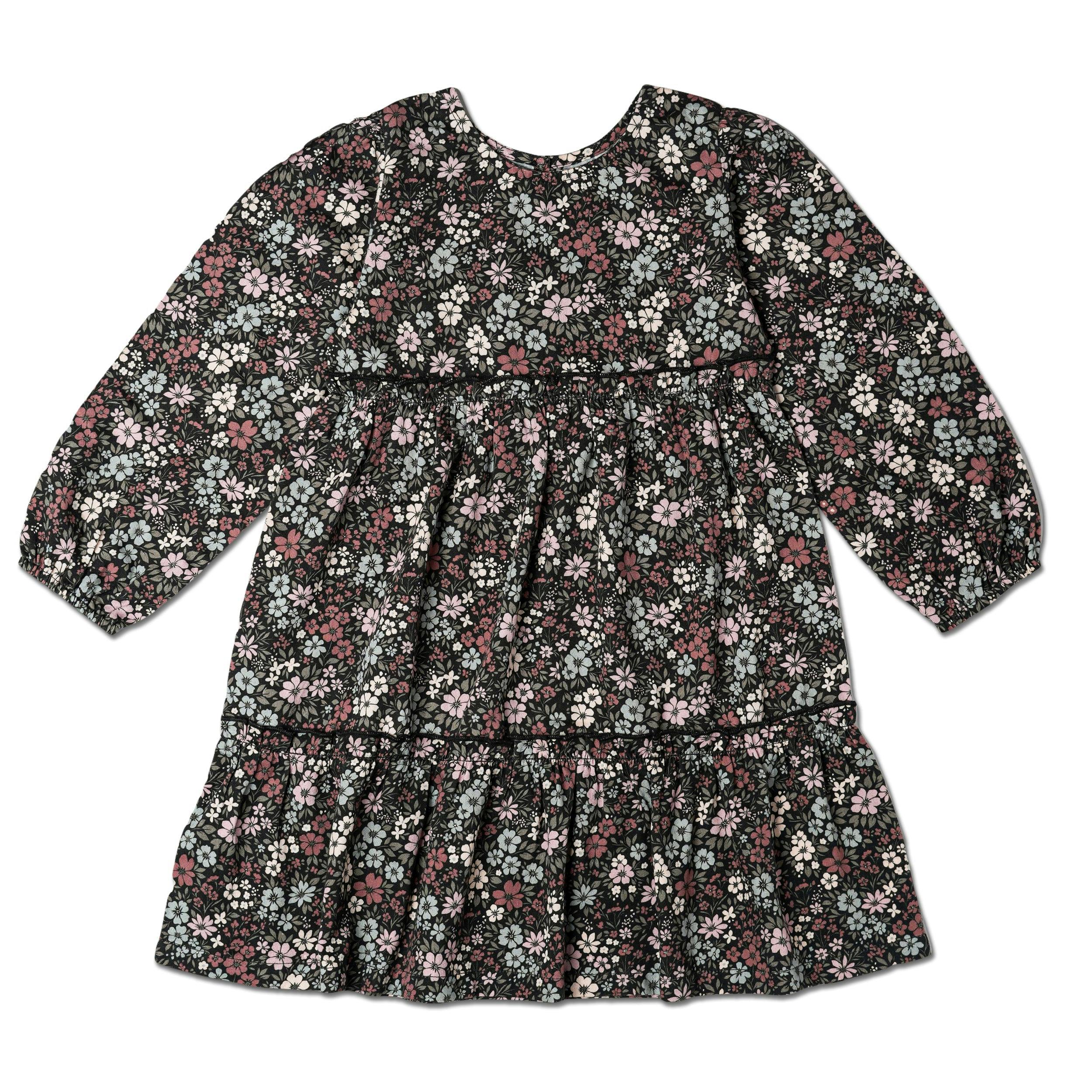 Organic Long Sleeve Tiered Dress