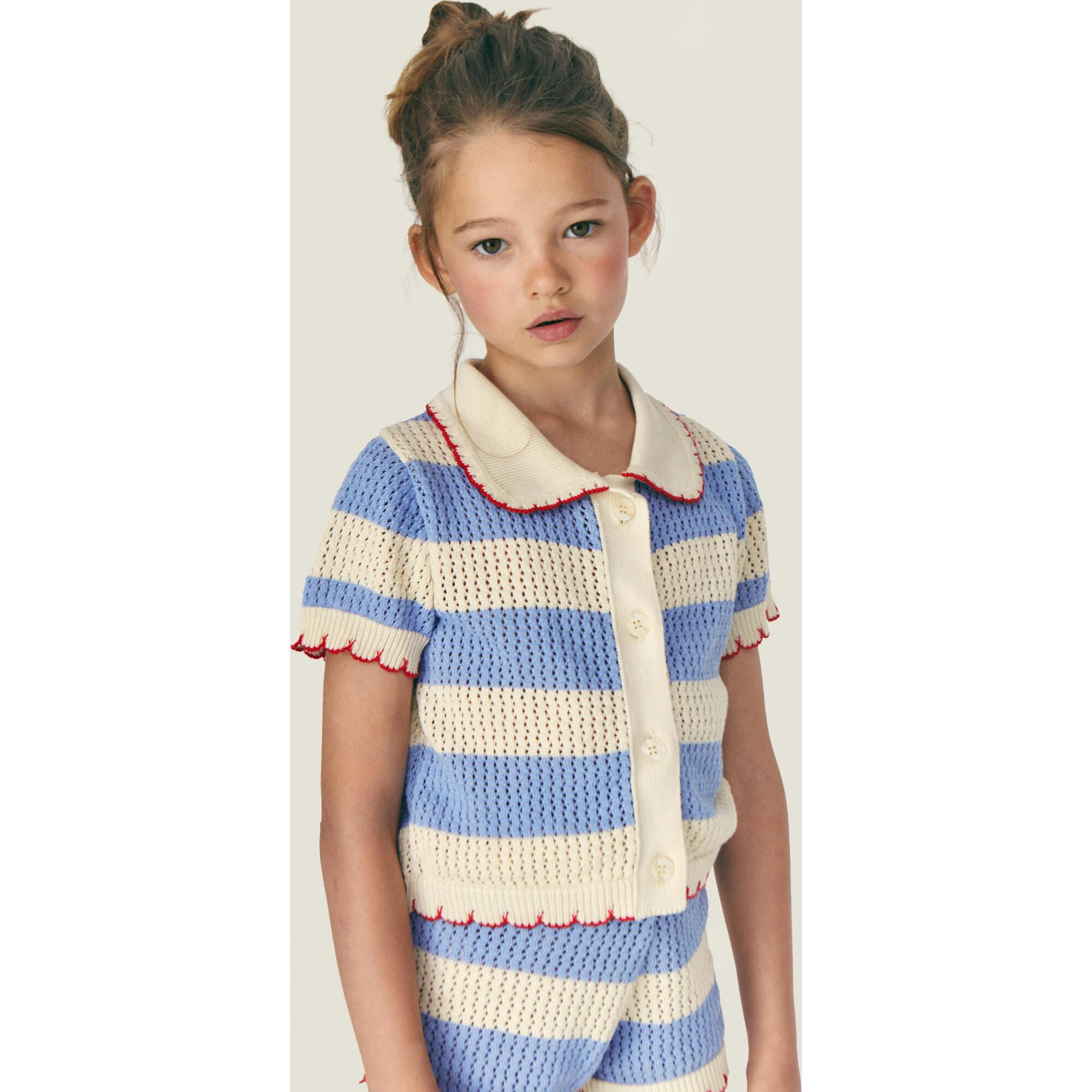 Mipounet SS26 Vita, Cardigan Ecru Blue
