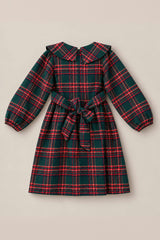 Mini Maisy Long Sleeve Dress in Evergreen Plaid