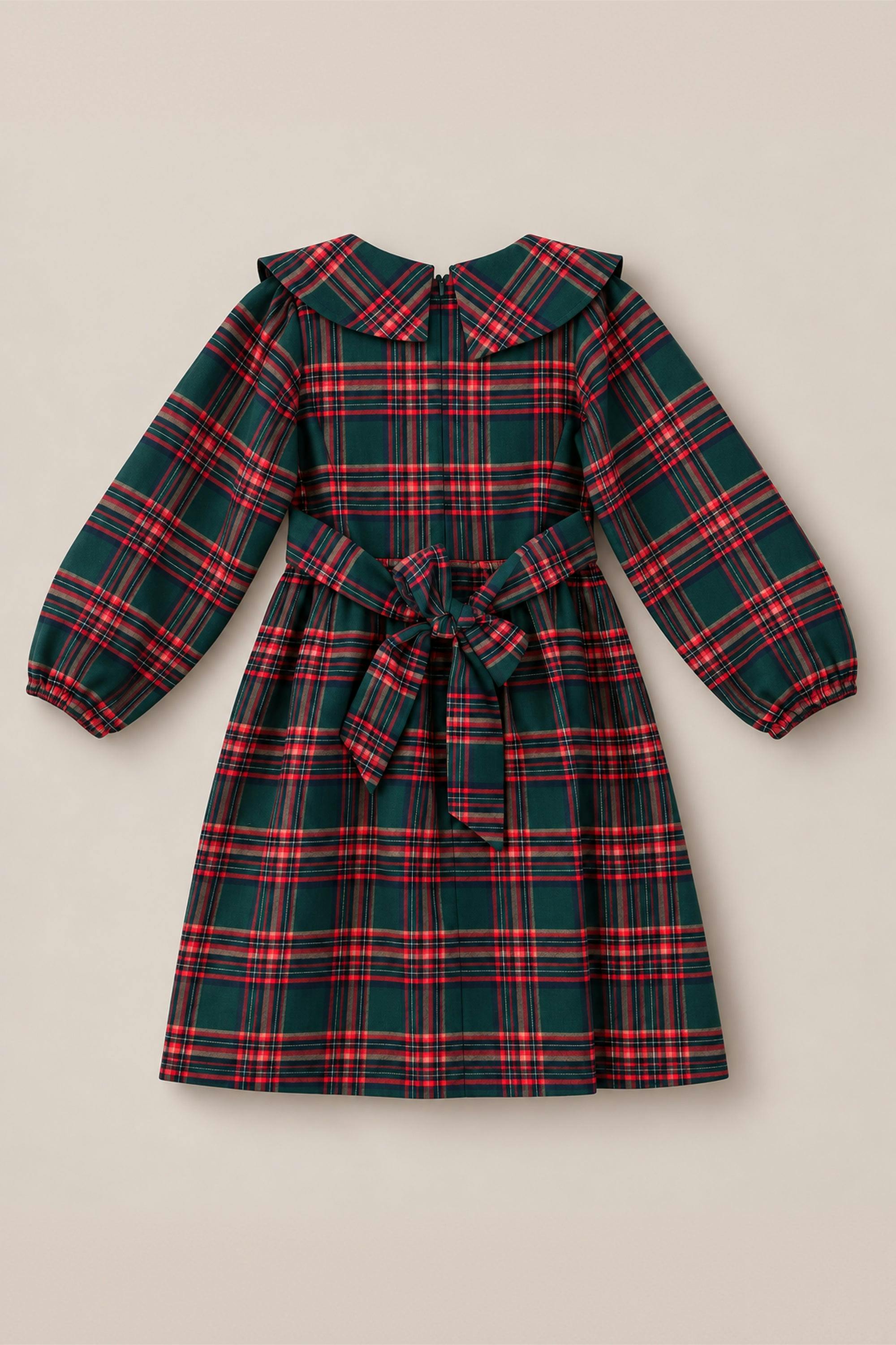 Mini Maisy Long Sleeve Dress in Evergreen Plaid