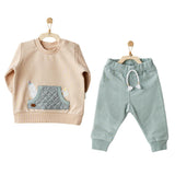 Beige Circus Party Print Tracksuit