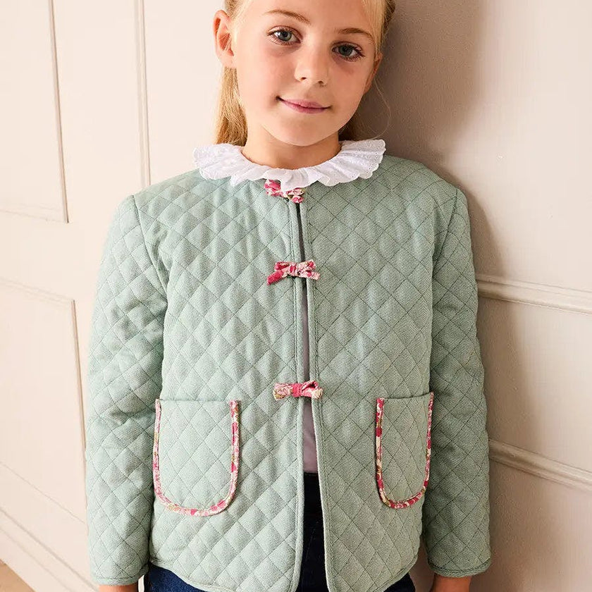 Margret Floral Reversible Quilted Jacket in Pink (4-12yrs)