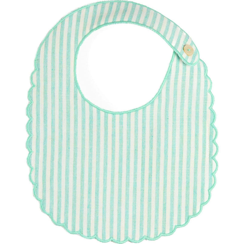 Wimbledon Stripe Scallop Edge Lined Bib