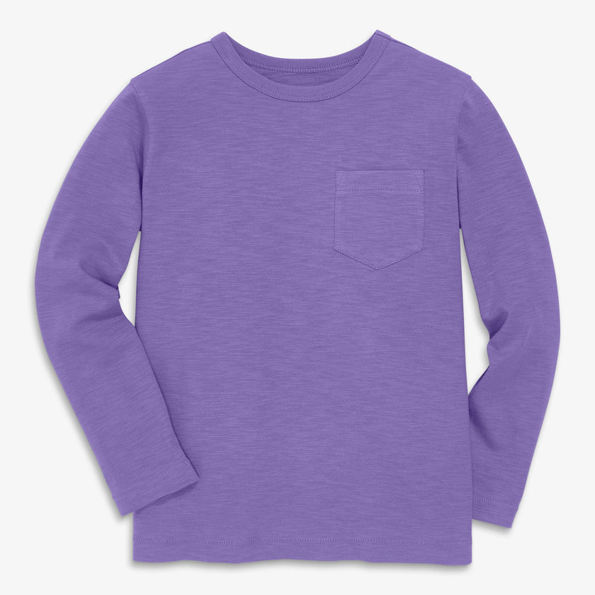 Kids long sleeve slub pocket tee