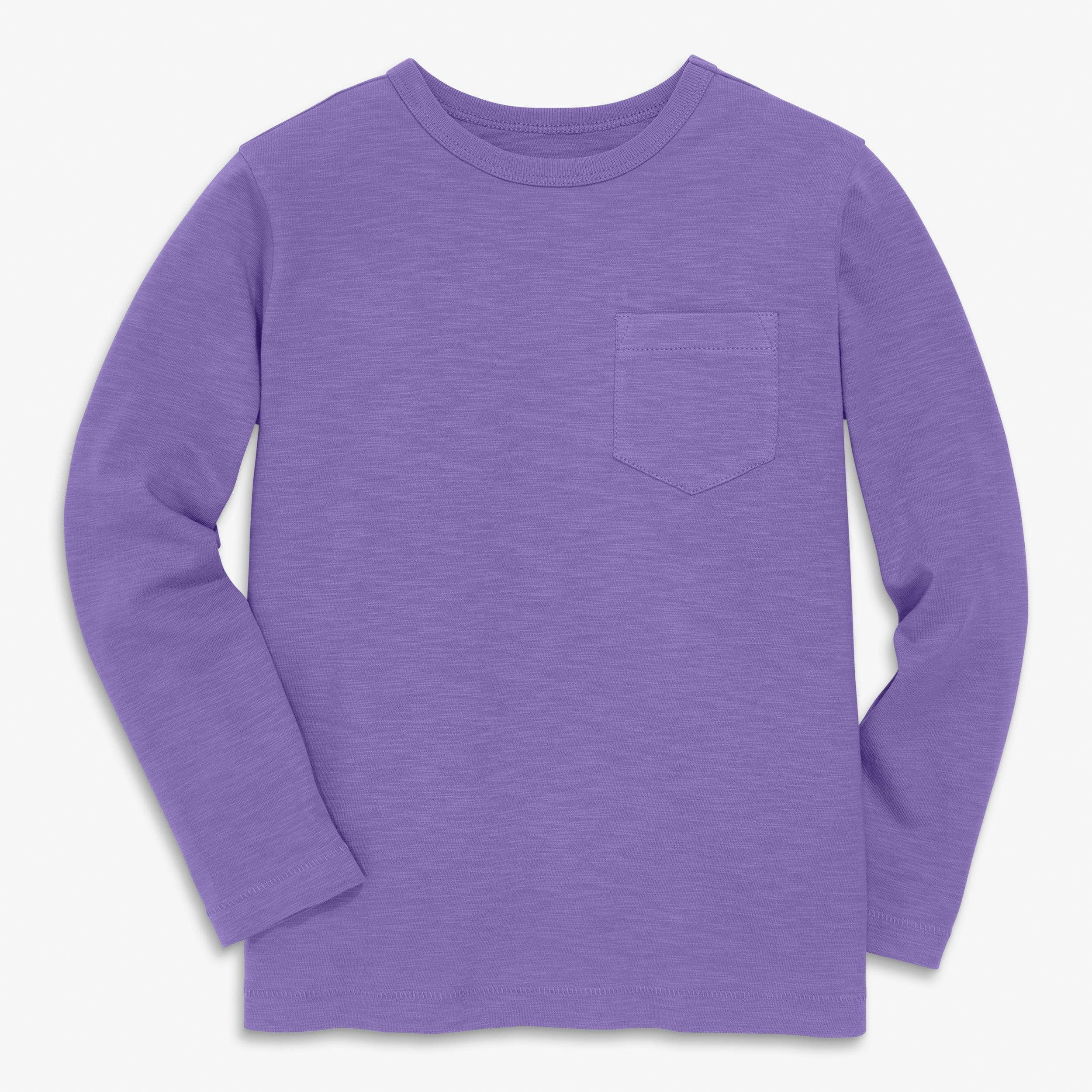Kids long sleeve slub pocket tee