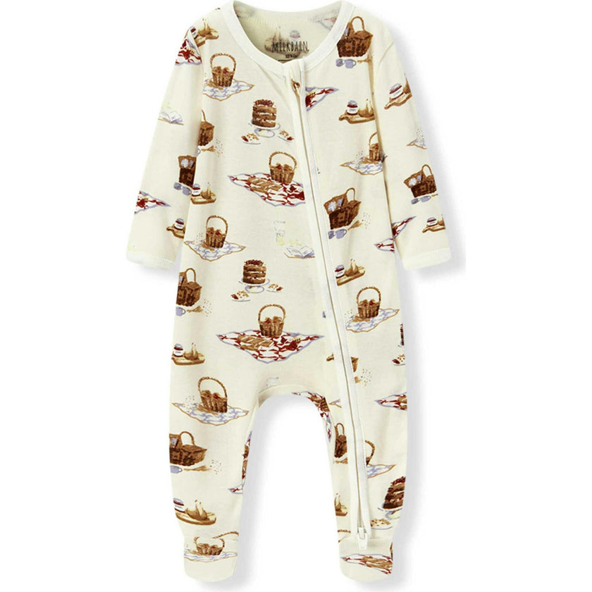 Picnic Organic Cotton Zipper Footed Romper