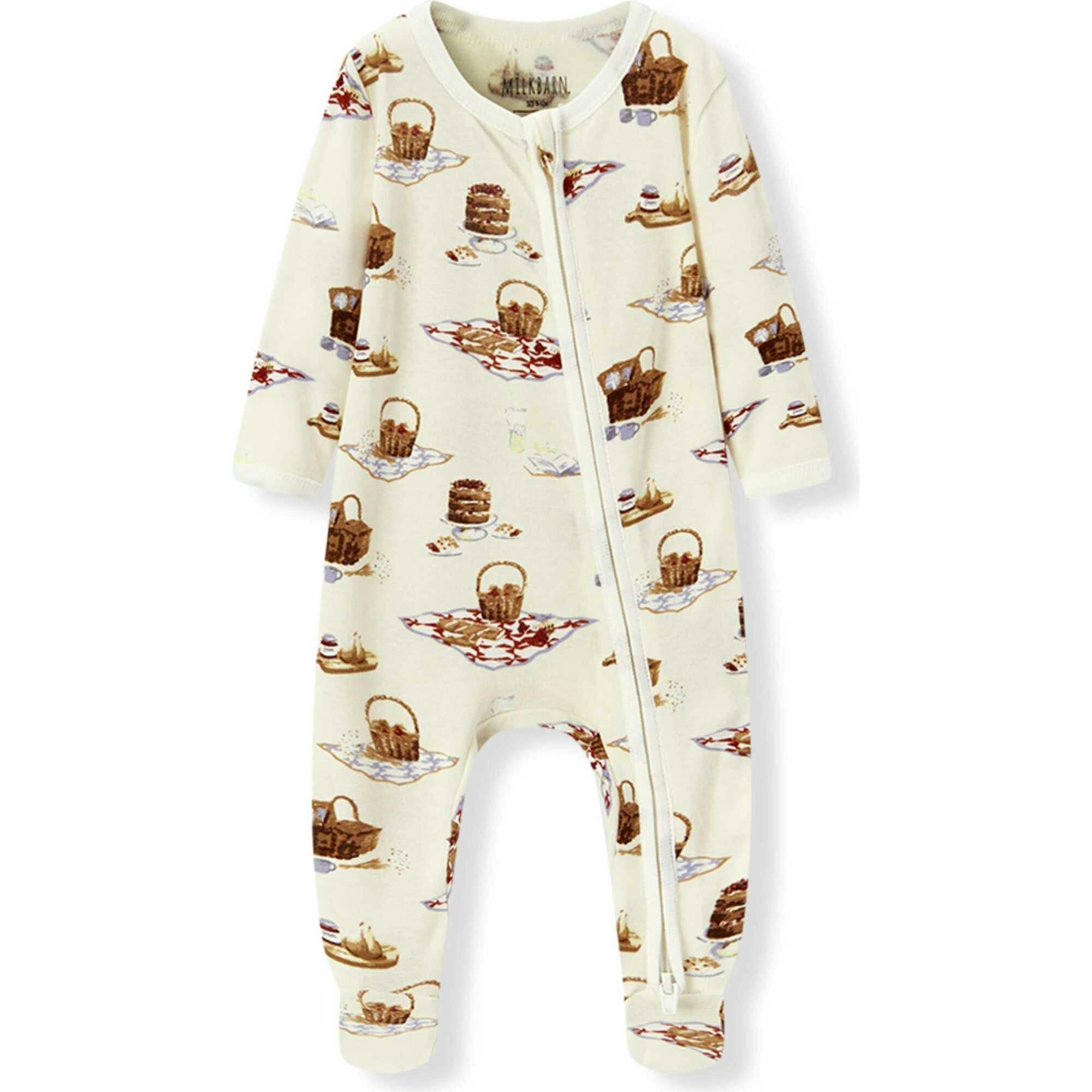 Picnic Organic Cotton Zipper Footed Romper