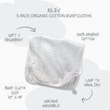 RILEY 5-Pack Crinkle Muslin Burp Cloths