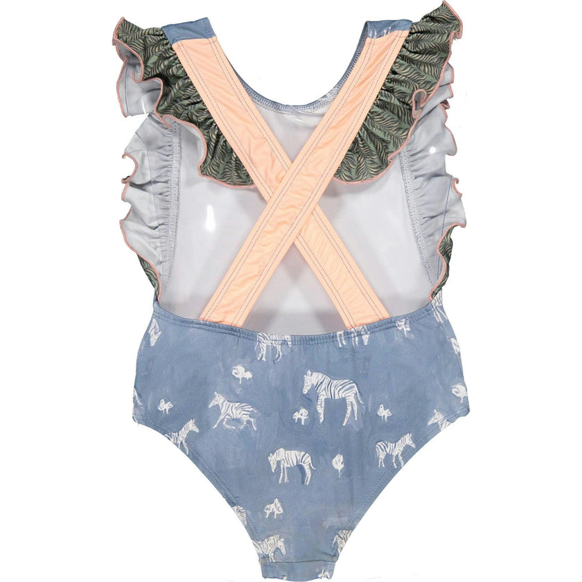Jungle Zebras One-Piece Swimsuit, Green