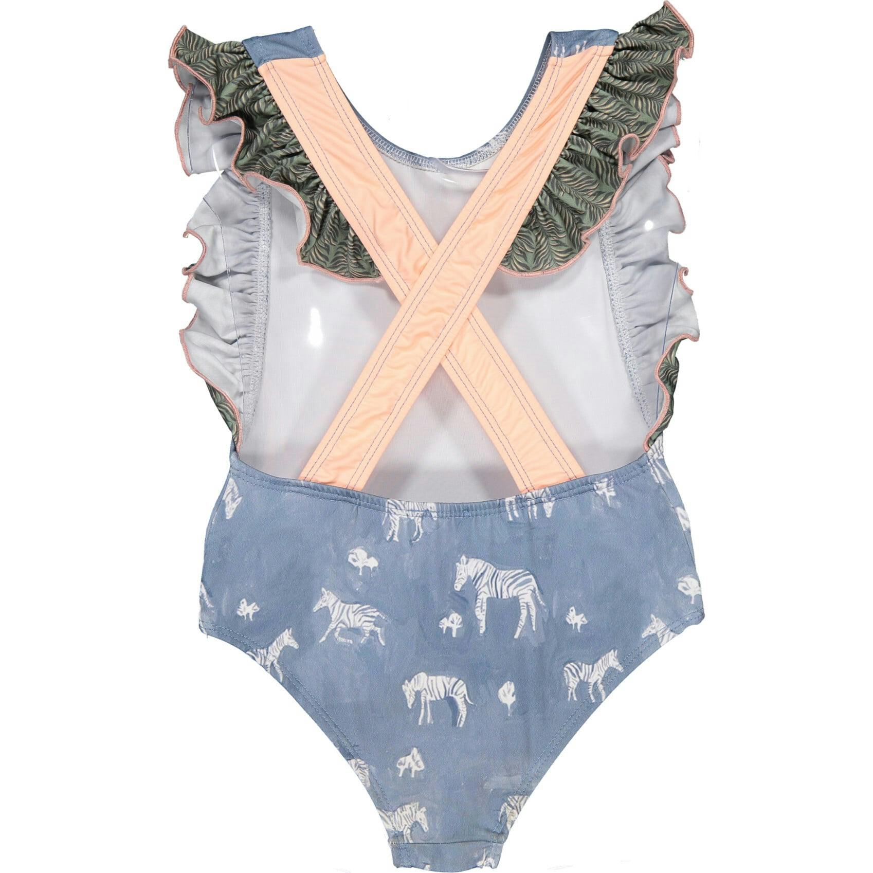 Jungle Zebras One-Piece Swimsuit, Green