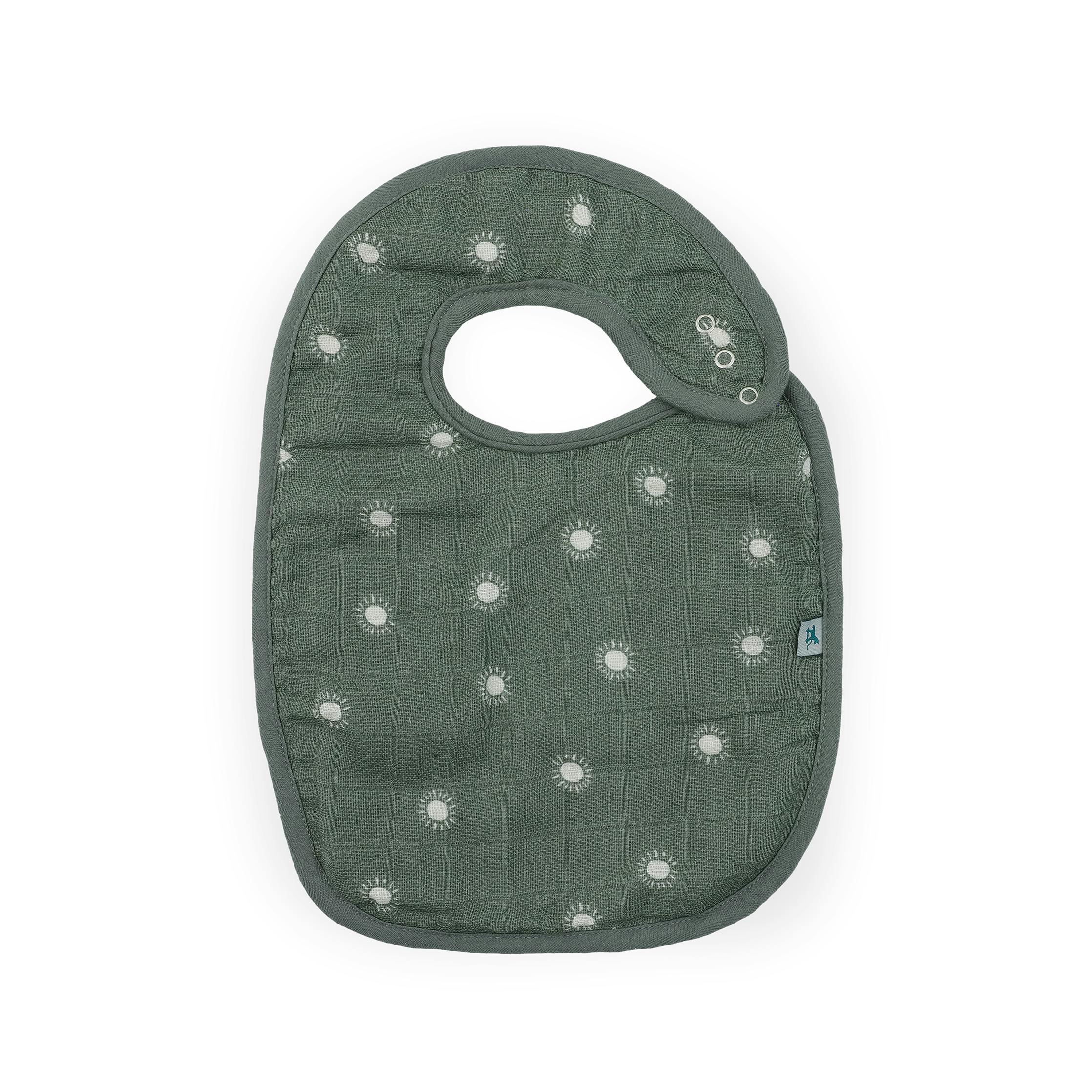 Organic Cotton Muslin Classic Bib 3 Pack - Sage Suns