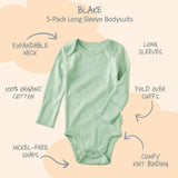 BLAKE 5-Pack Long Sleeve Bodysuits