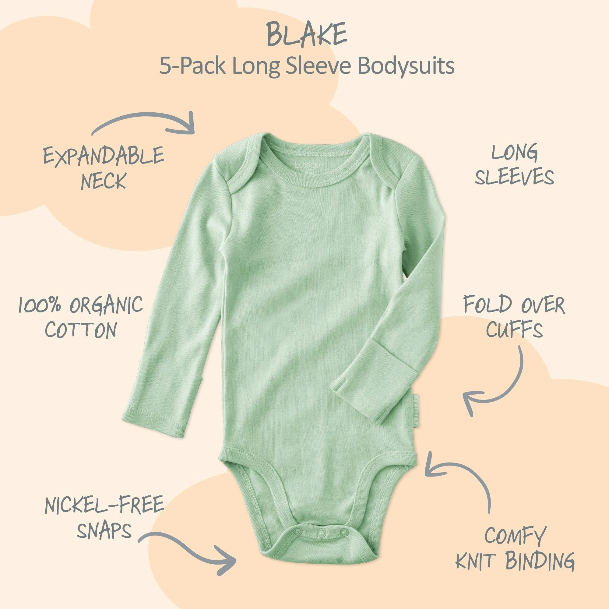 BLAKE 5-Pack Long Sleeve Bodysuits