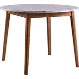 Ashton Wooden Round Dining Table with Faux Marble Top