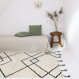 Viktor Braided Tassel Rectangular Rug, Black