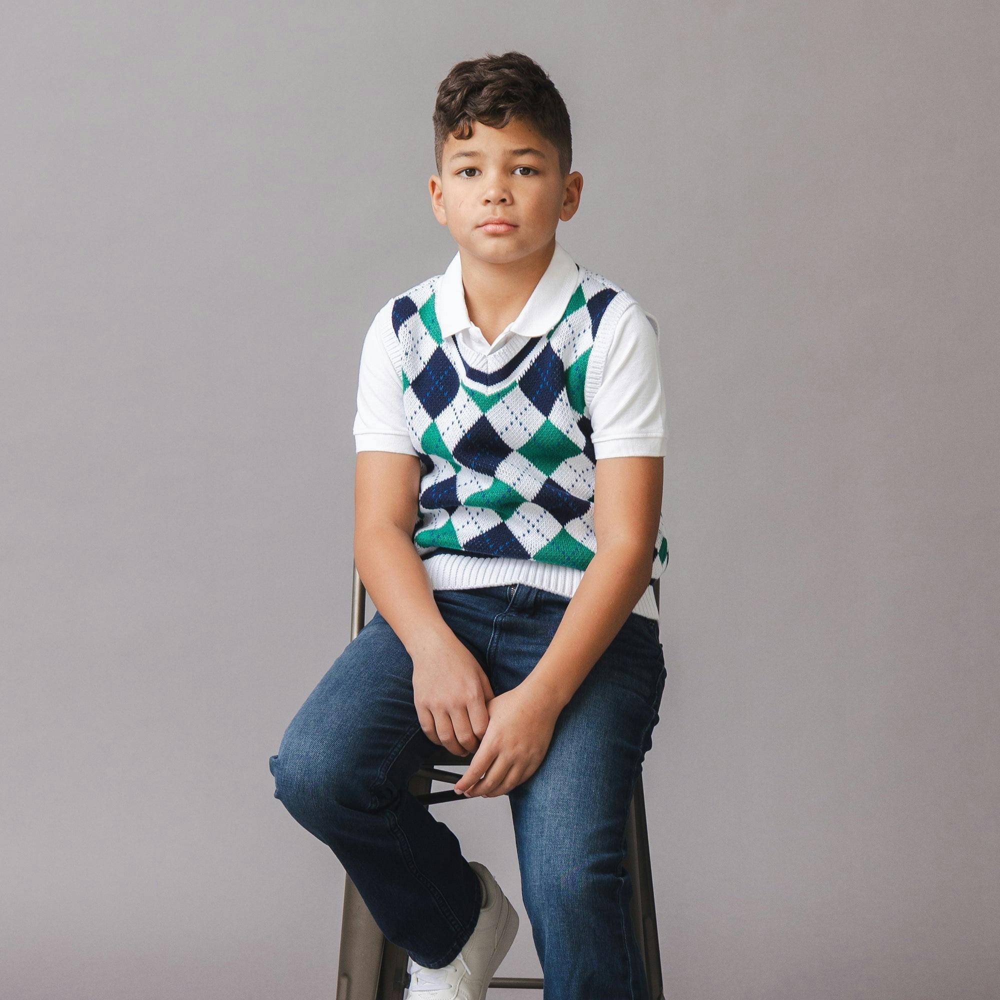 Organic Argyle Sweater Vest