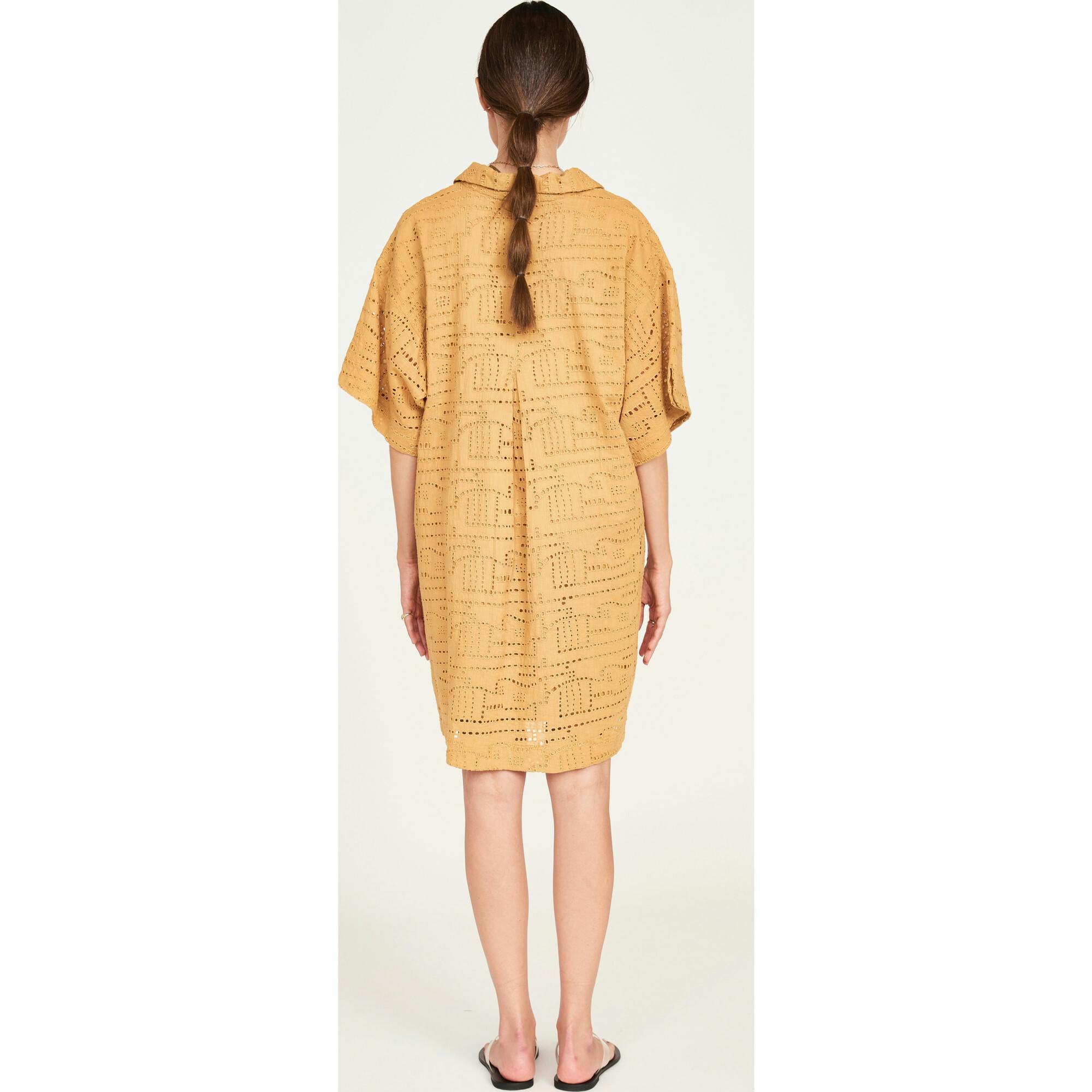 Lanai Popover Dress in Golden Eyelet