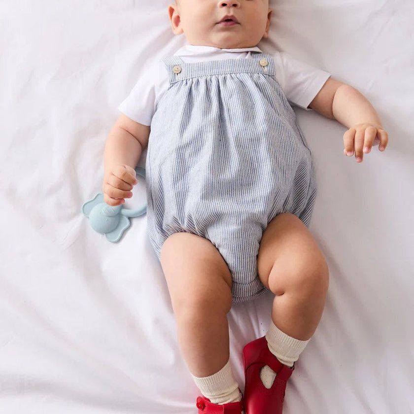 Alexander Stripe Sleeveless Button Detail Romper in Blue (3mths-2yrs)
