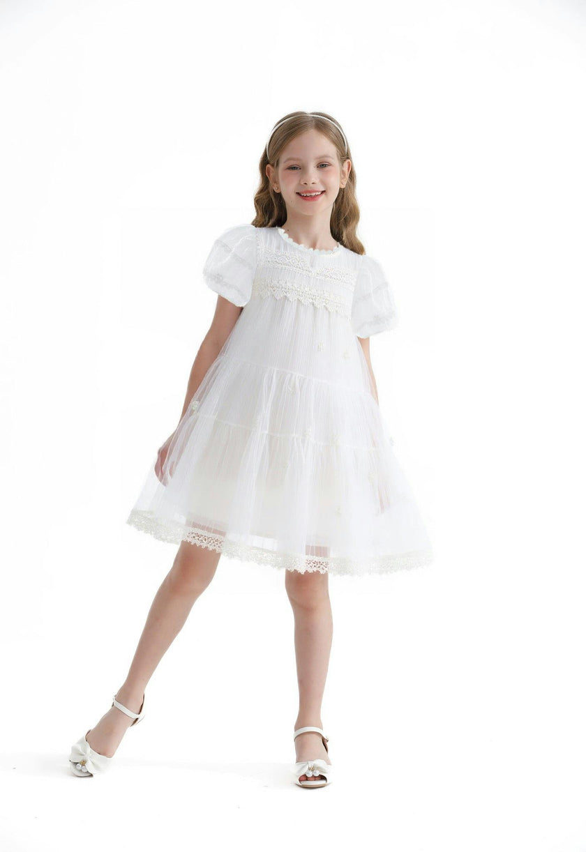 White Lace Lined Bailey Dress