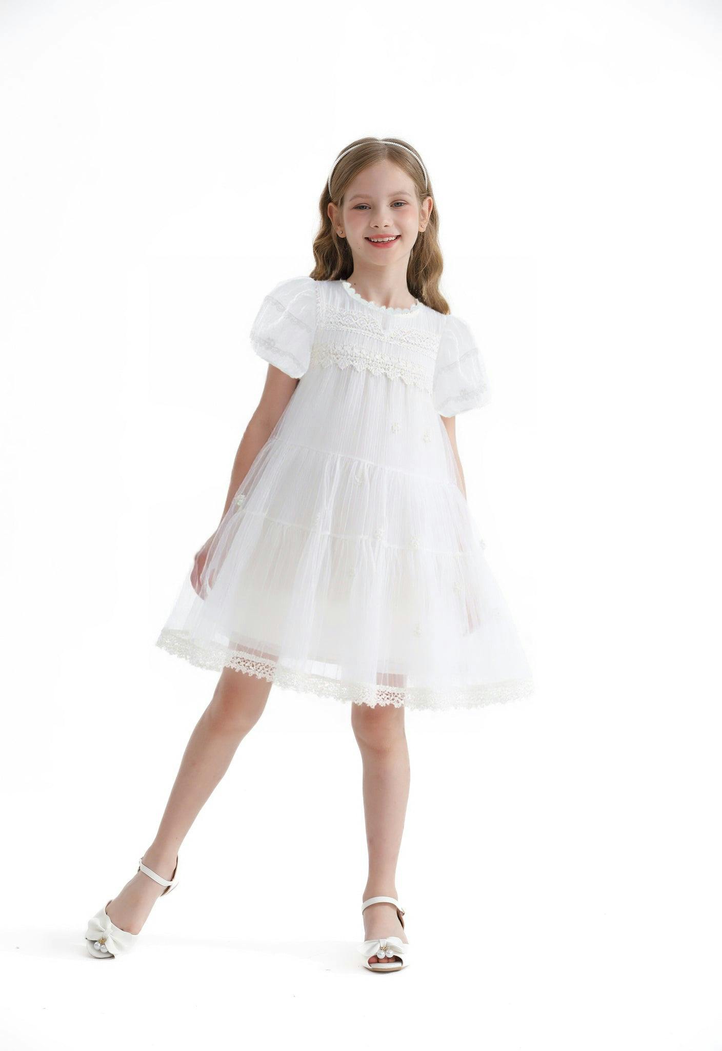 White Lace Lined Bailey Dress