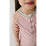 Girl's Zip Rash Guard Swimsuit