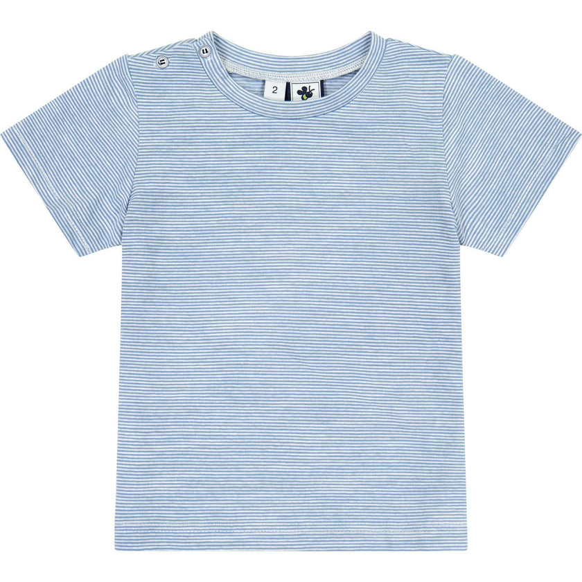 Henry Button Tee With Shoulder Buttons, Stripes