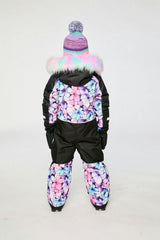 Kids One Piece Play Snowsuit Purple Floral Print