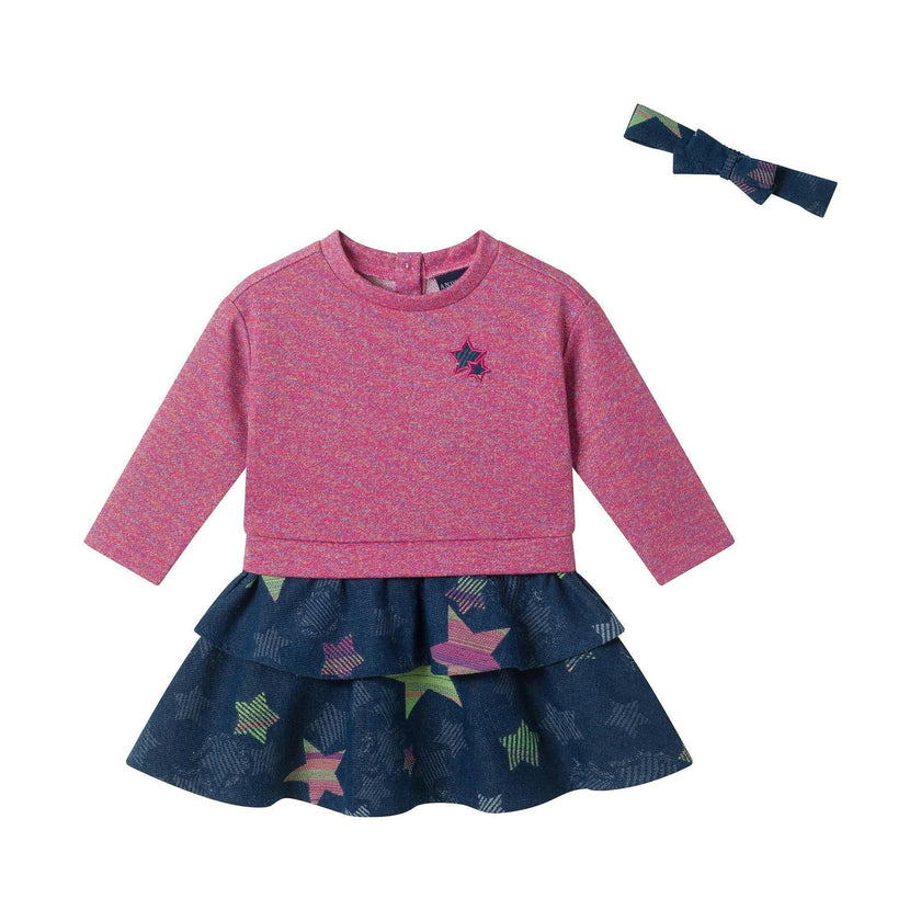 Infant (9-24M) Two-Fer Dress | Metallic Star Twirl