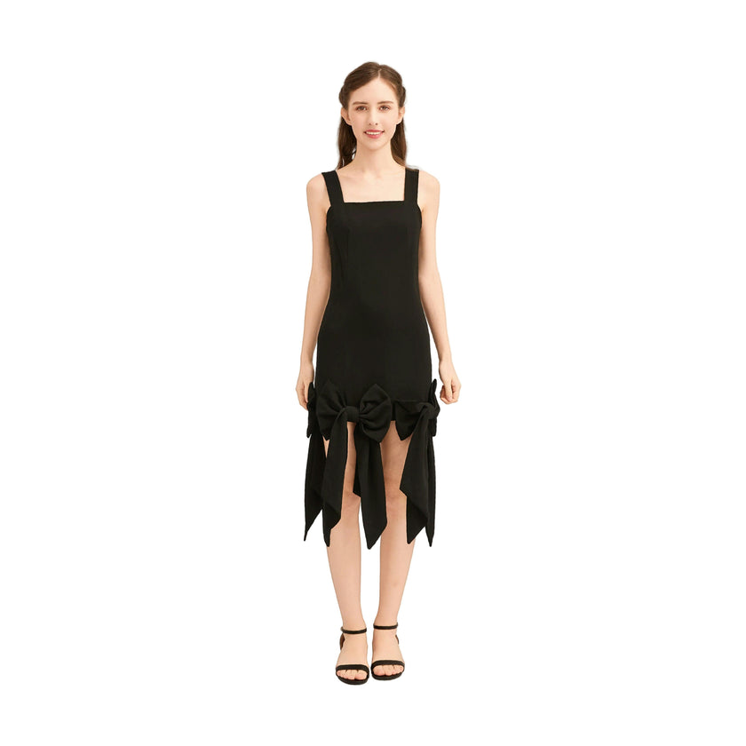 Black Elliston Bow-Tail Dress