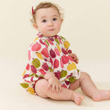 Baby Girls Stevie Puff Sleeve Bubble - Pink Delicious Apples