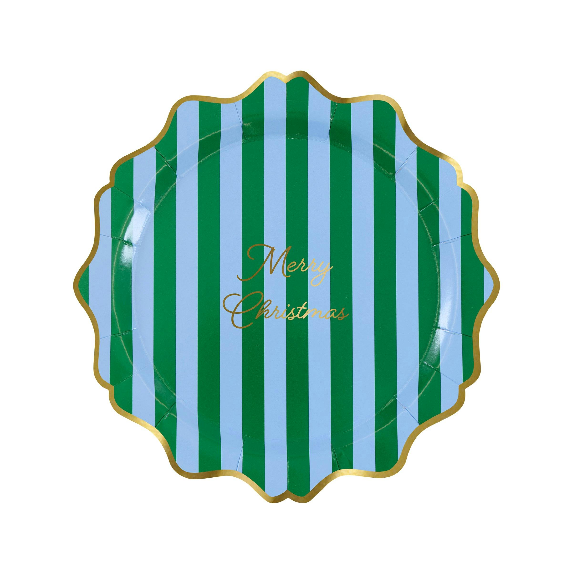 Striped Merry Christmas Side Plates