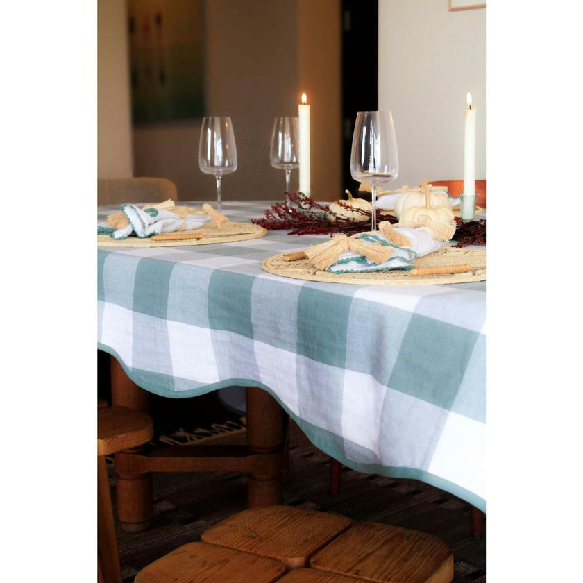 Giardino Reversible Tablecloth in Verde/Blu
