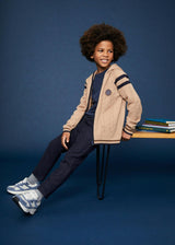 The Beige Merino Cable Knit Zip-Up Hoodie