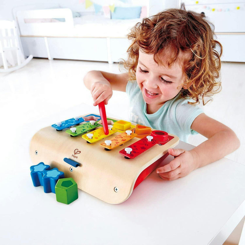 Hape: Shape Sorter Xylophone&nbsp;- Wooden Multifunctional Instrument Toy