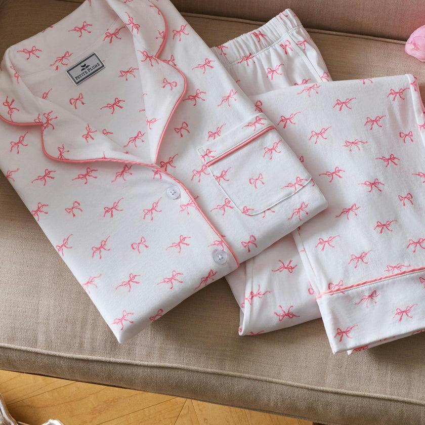 Women's Pima Pajama Set in Blushing Bows