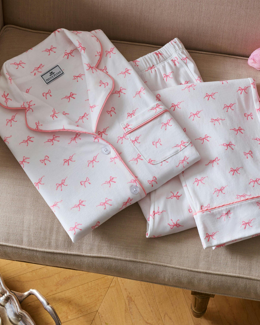 Women's Pima Pajama Set in Blushing Bows