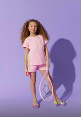 Pink Rainbow Stripe Short Set