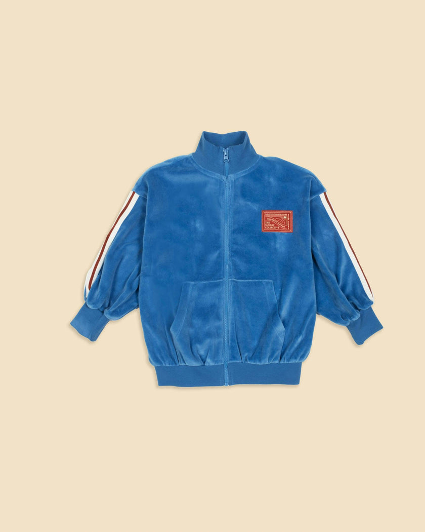 Velour Track Jacket in Blue Note