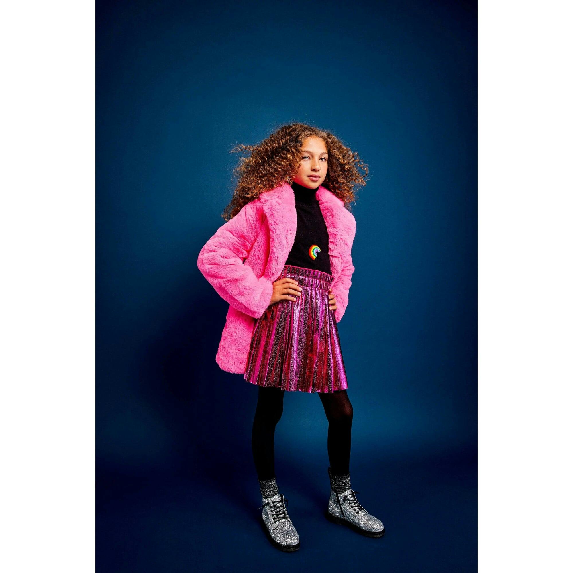 Hot Pink Faux Fur Coat