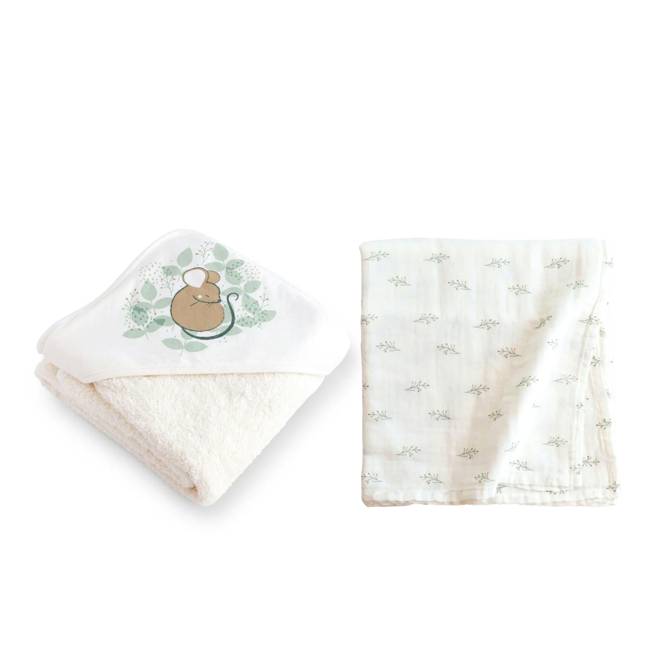 Muslin Swaddle and XL Cape Towel Set