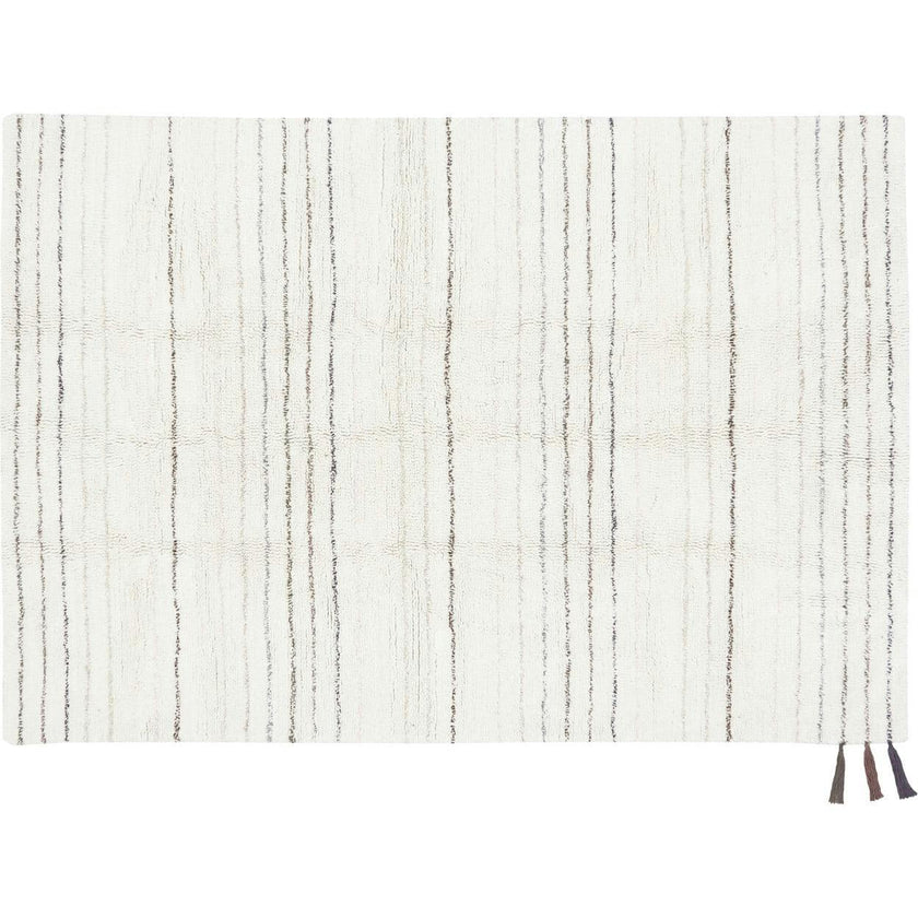 Aron Large Rectangular Woolable Rug With Tri-Color Tassels