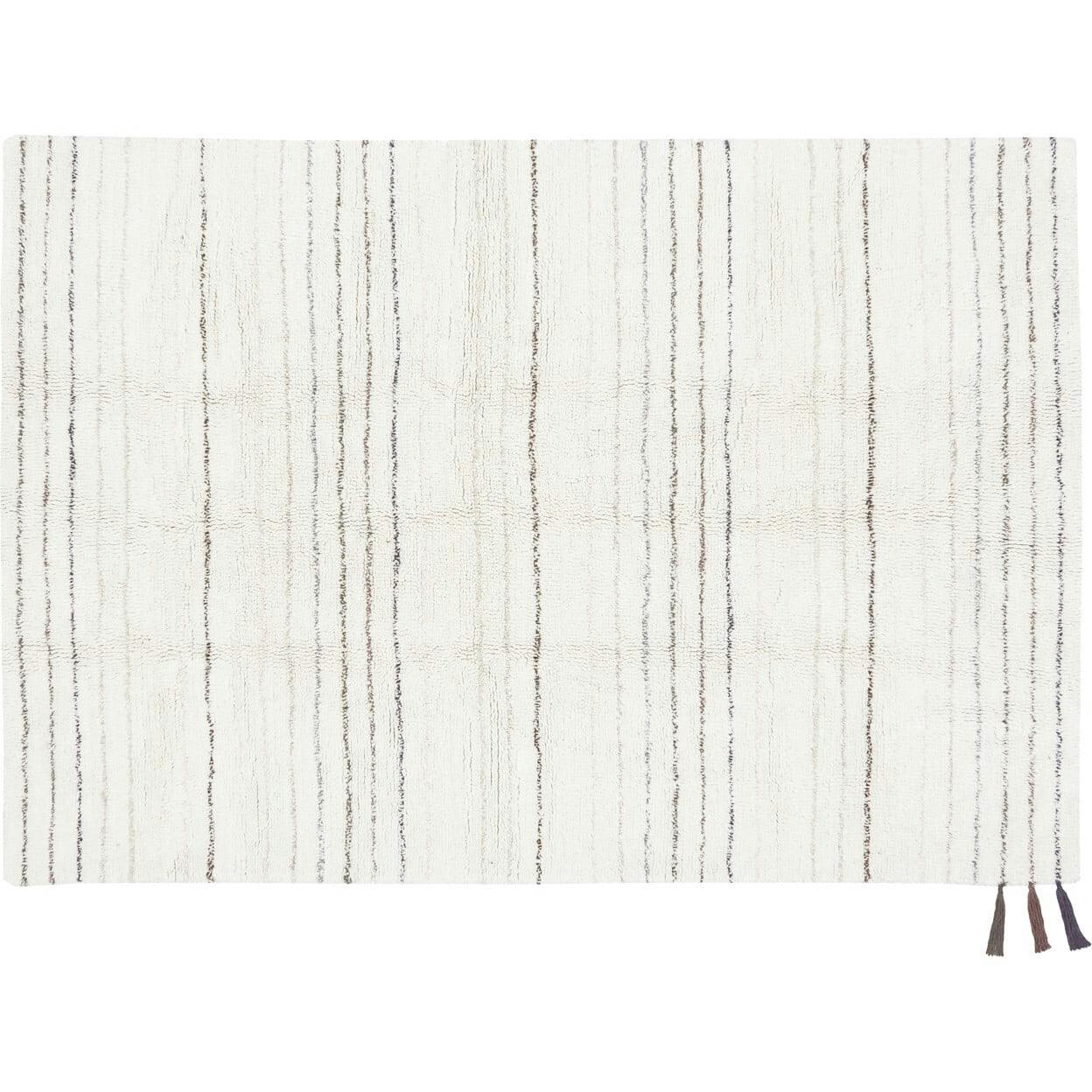 Aron Large Rectangular Woolable Rug With Tri-Color Tassels