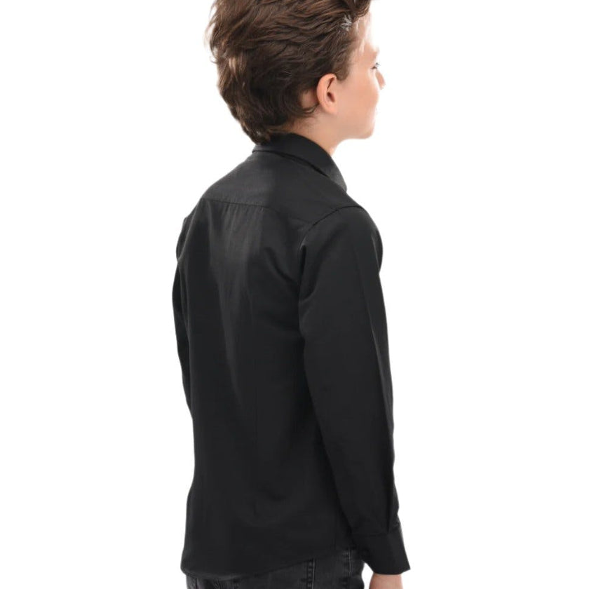 Black Solid Dress Shirt