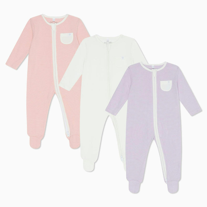 Clever Zip Baby Pajamas 3 Pack