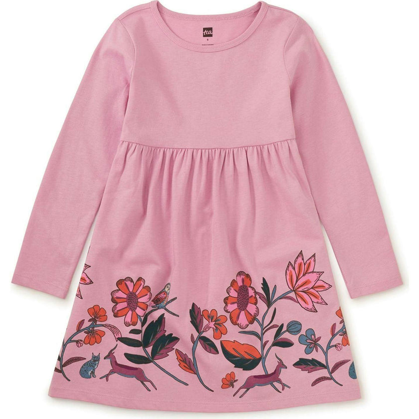 Floral Skirted Graphic Dress, Purple