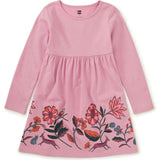 Floral Skirted Graphic Dress, Purple