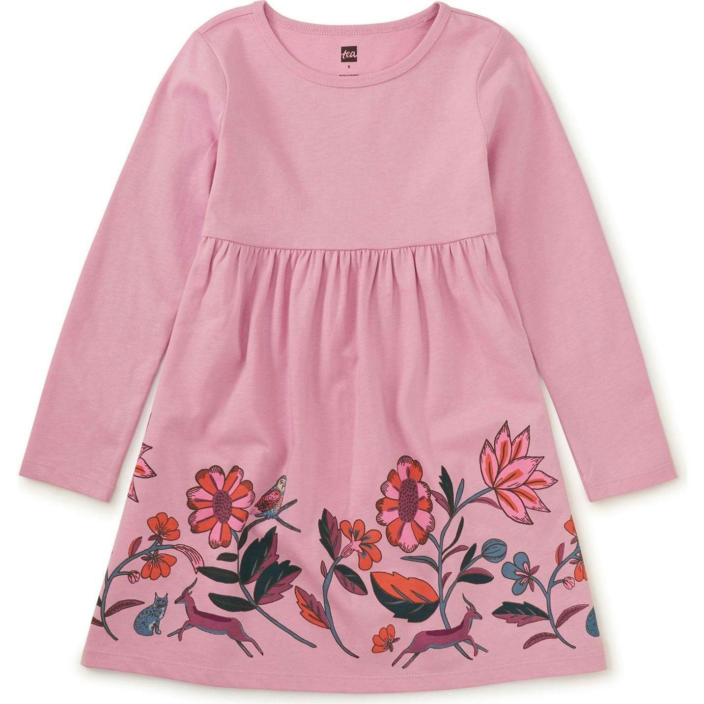 Floral Skirted Graphic Dress, Purple